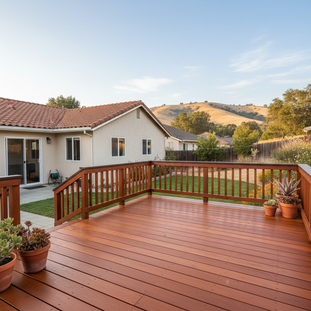 Completed deck painting & staining work at a residential property in San Leandro, CA