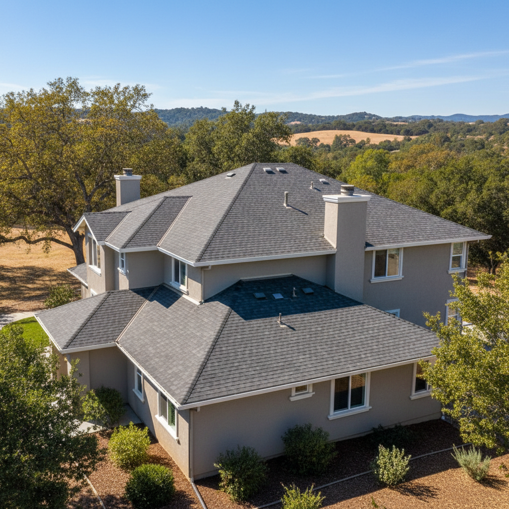 Completed new construction roofing work at a residential property in El Dorado Hills, CA