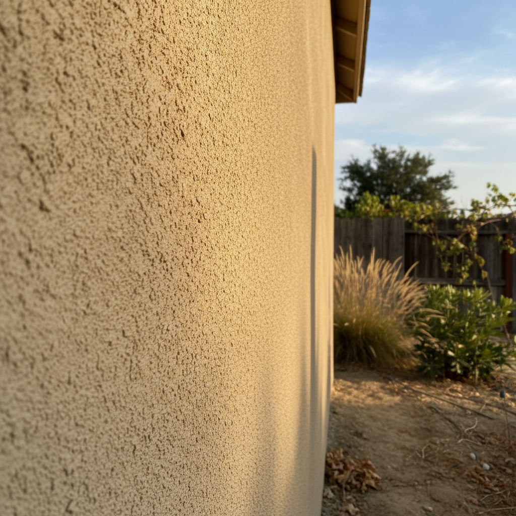 Completed stucco painting work at a residential property in Lodi, CA