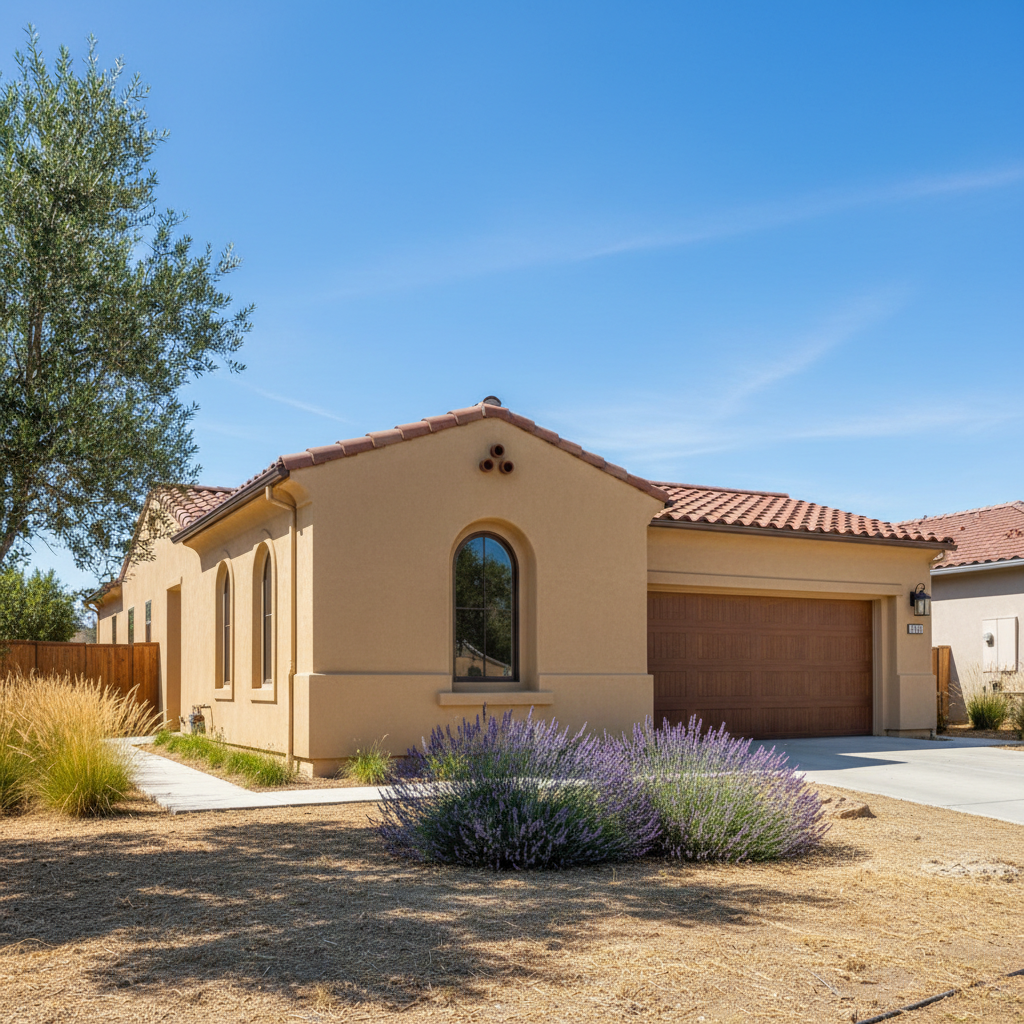 Completed residential stucco work at a residential property in Tracy, CA