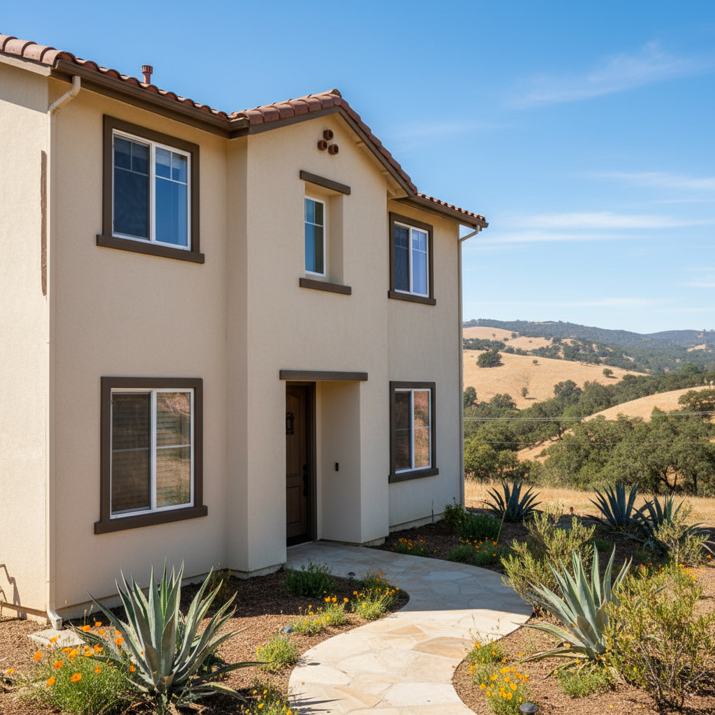 Completed residential stucco work at a residential property in Pomona, CA
