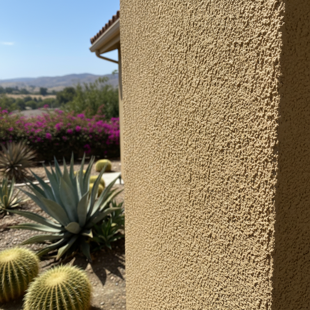 Completed stucco painting work at a residential property in Santa Clarita, CA