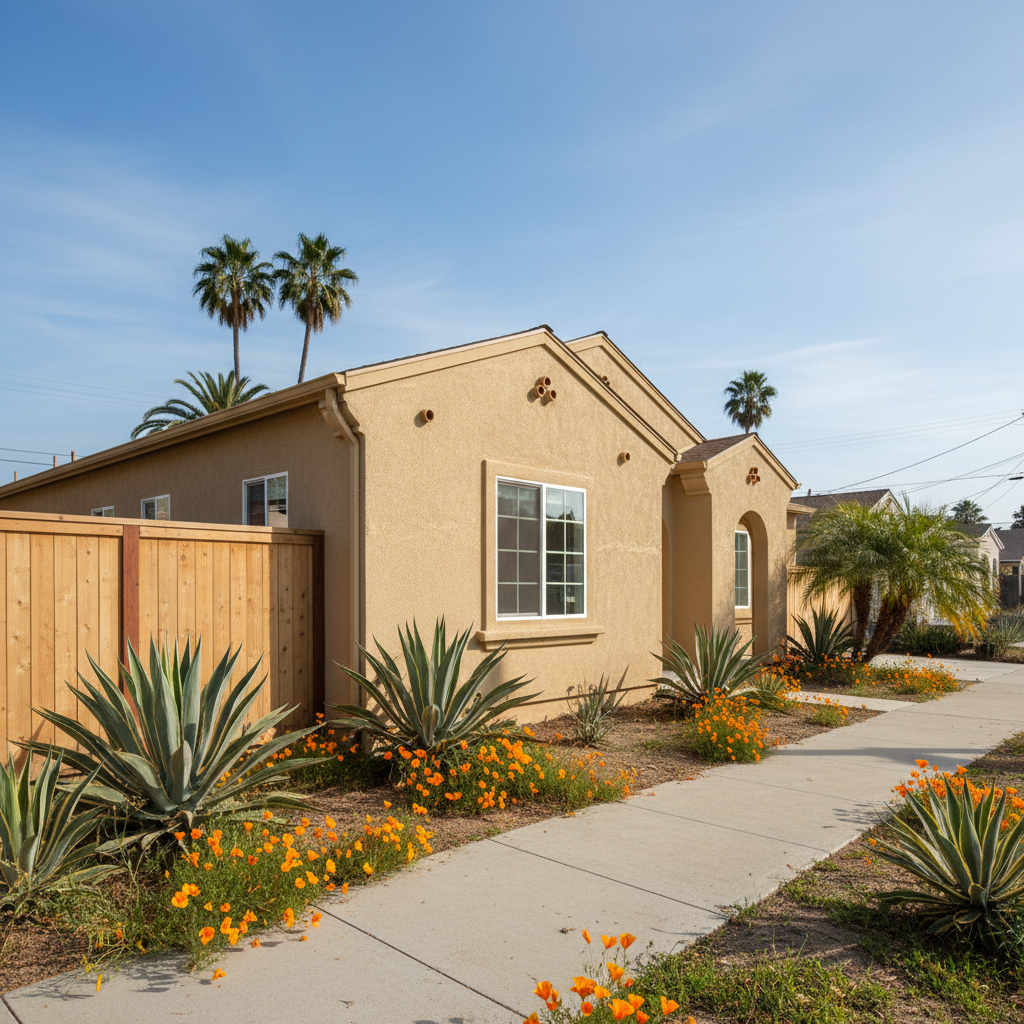 Completed residential stucco work at a residential property in North Hollywood, CA