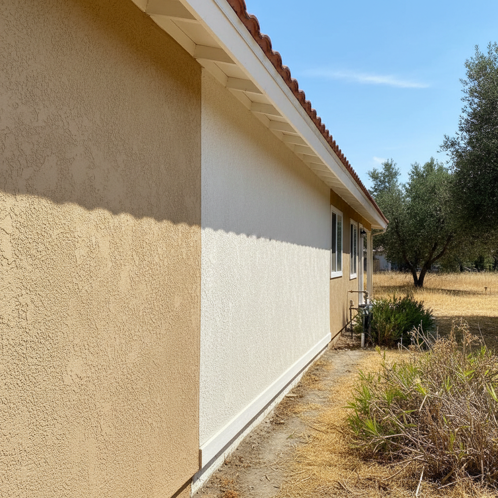 Completed stucco redashing work at a residential property in Modesto, CA