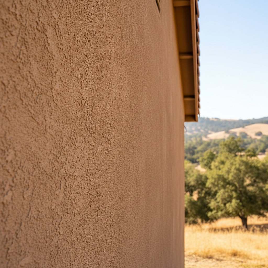 Completed stucco painting work at a residential property in Madera, CA