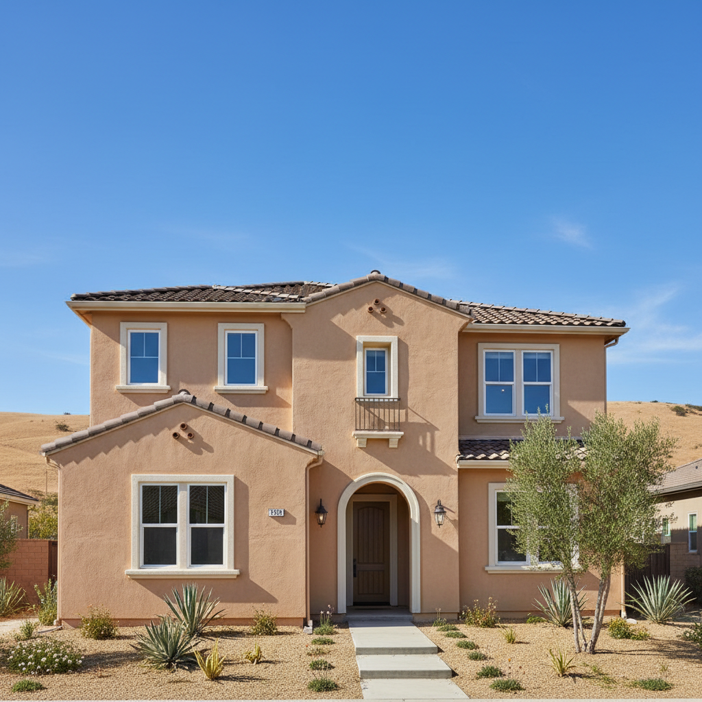 Completed commercial stucco work at a residential property in Fresno, CA