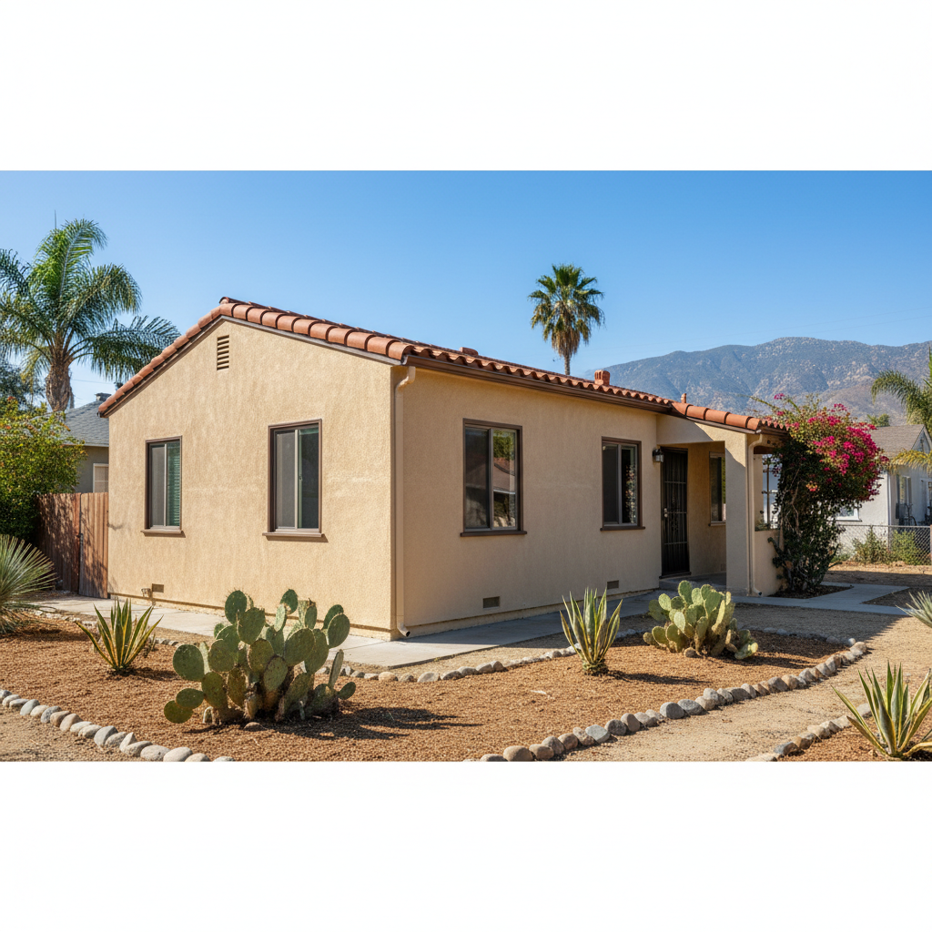 Completed commercial stucco work at a residential property in Pasadena, CA