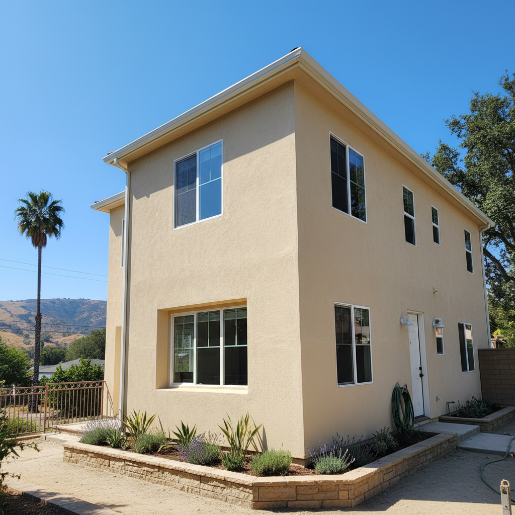 Completed commercial stucco work at a residential property in Pasadena, CA