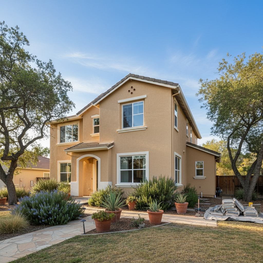 Completed stucco replacement work at a residential property in Temecula, CA