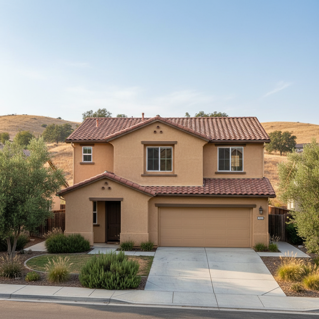 Completed residential stucco work at a residential property in Fresno, CA