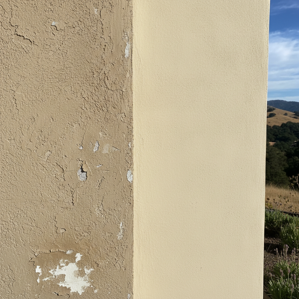 Completed stucco redashing work at a residential property in Portola Valley, CA