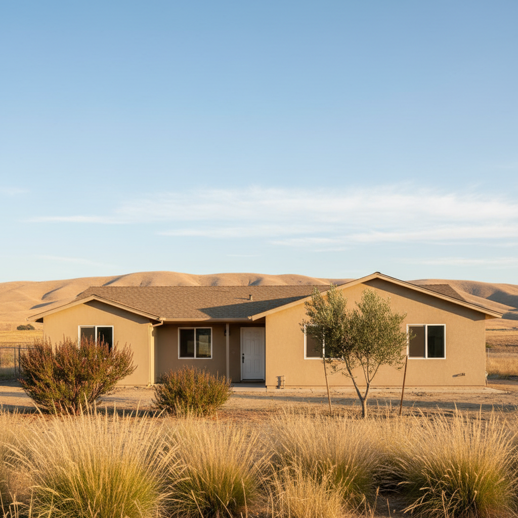 Completed stucco replacement work at a residential property in Fresno, CA