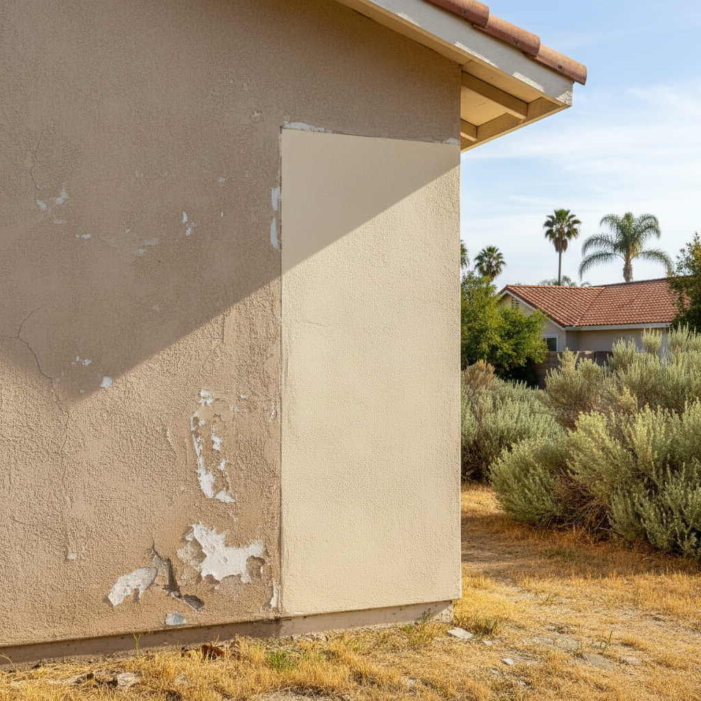 Completed stucco repair work at a residential property in Chula Vista, CA