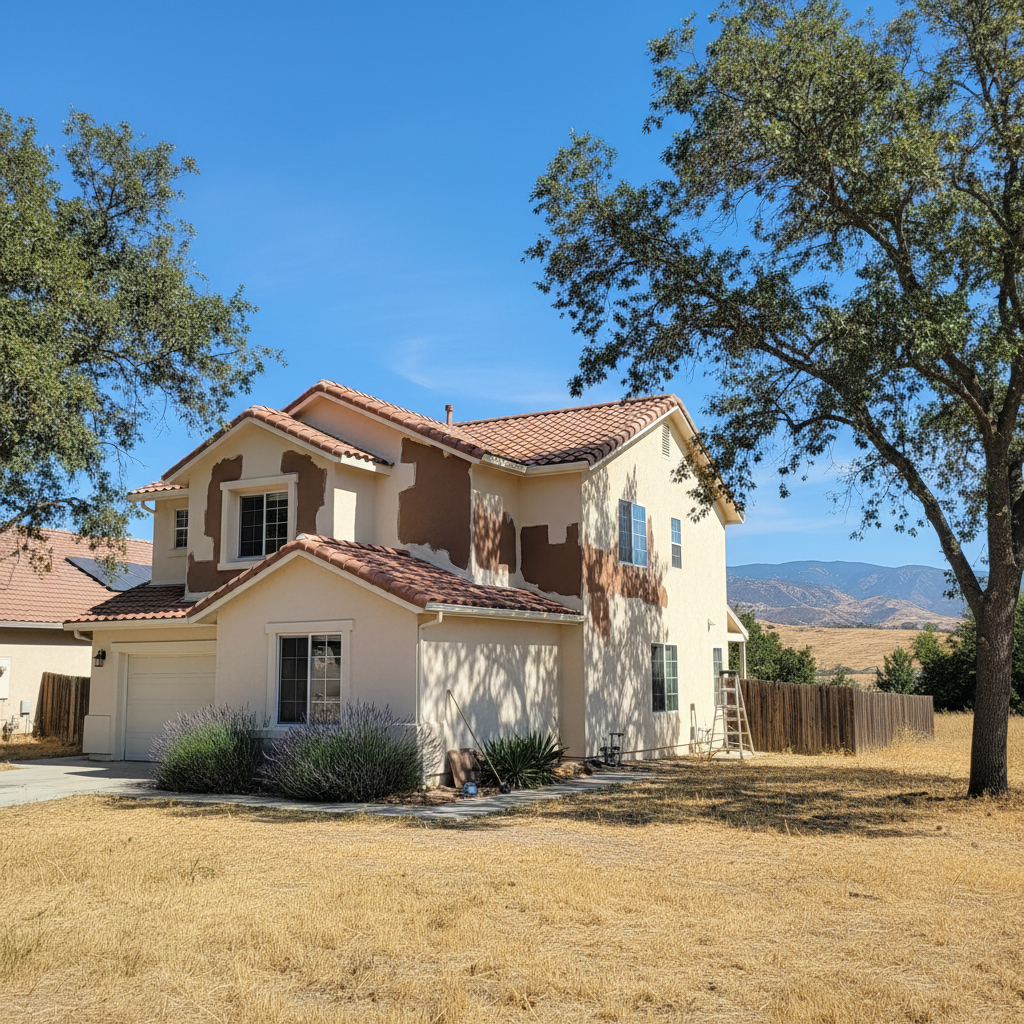 Completed stucco inspection work at a residential property in Fresno, CA