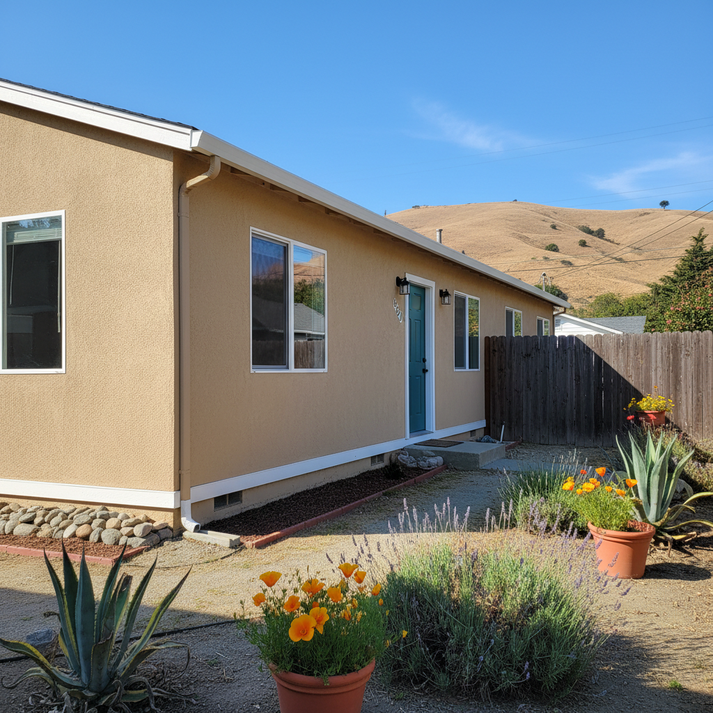 Completed stucco installation work at a residential property in Richmond, CA