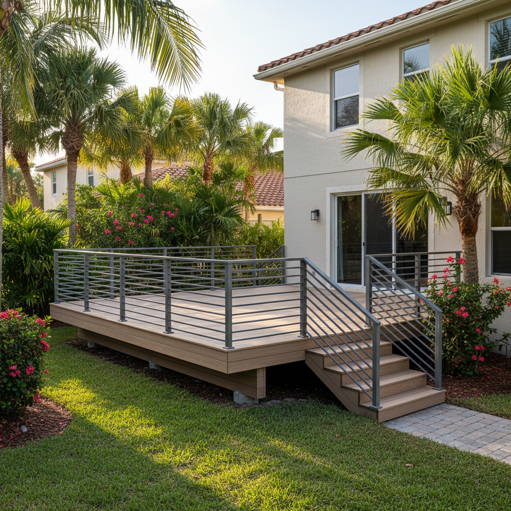 Completed metal decks work at a residential property in Coral Springs, FL