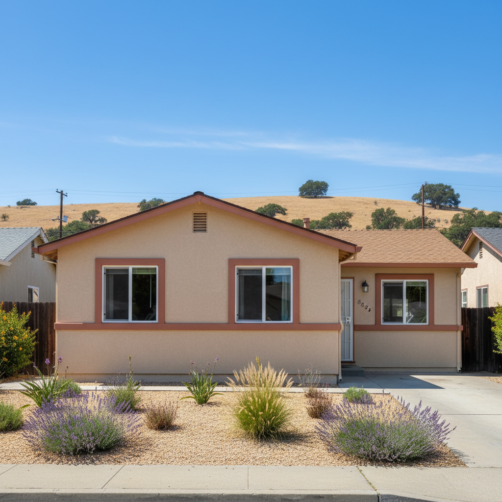 Completed residential stucco work at a residential property in Pittsburg, CA