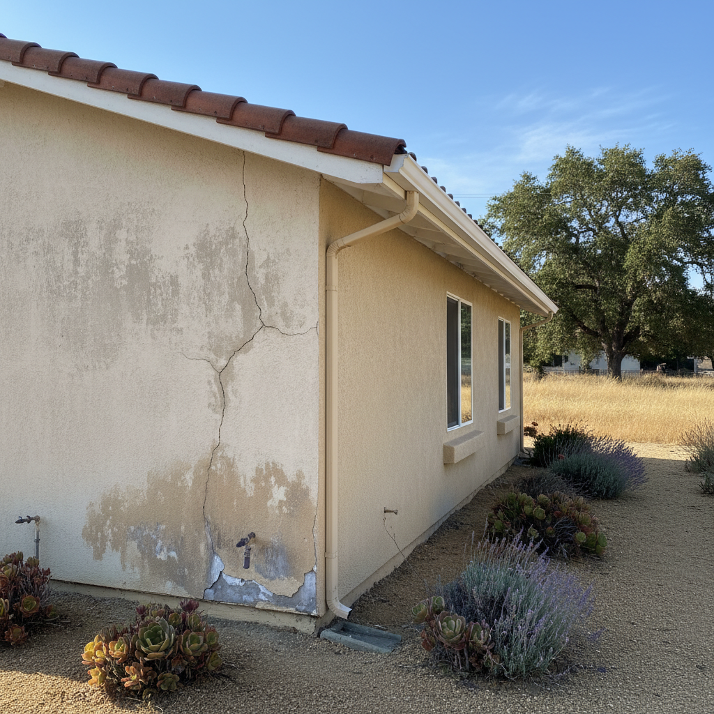 Completed stucco installation work at a residential property in Santa Rosa, CA