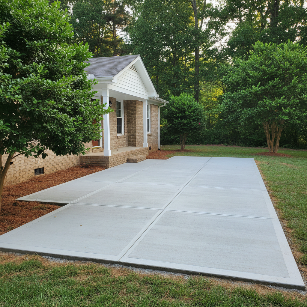 Completed concrete installation work at a residential property in Athens, GA