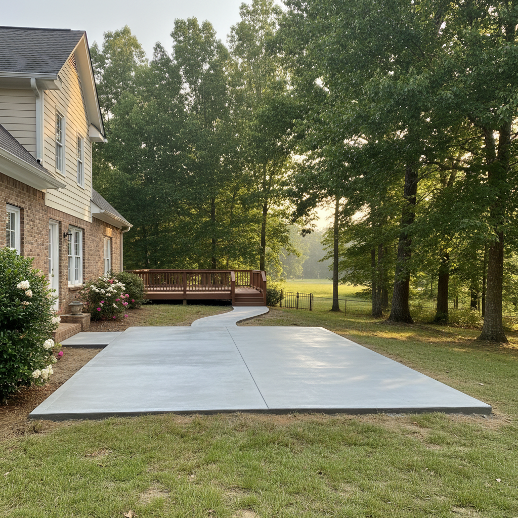 Completed concrete flatwork work at a residential property in Jesup, GA