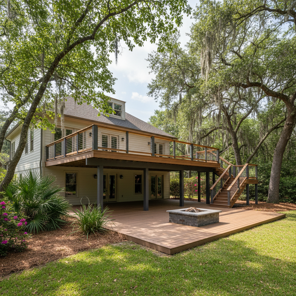 Completed metal decks work at a residential property in Savannah, GA