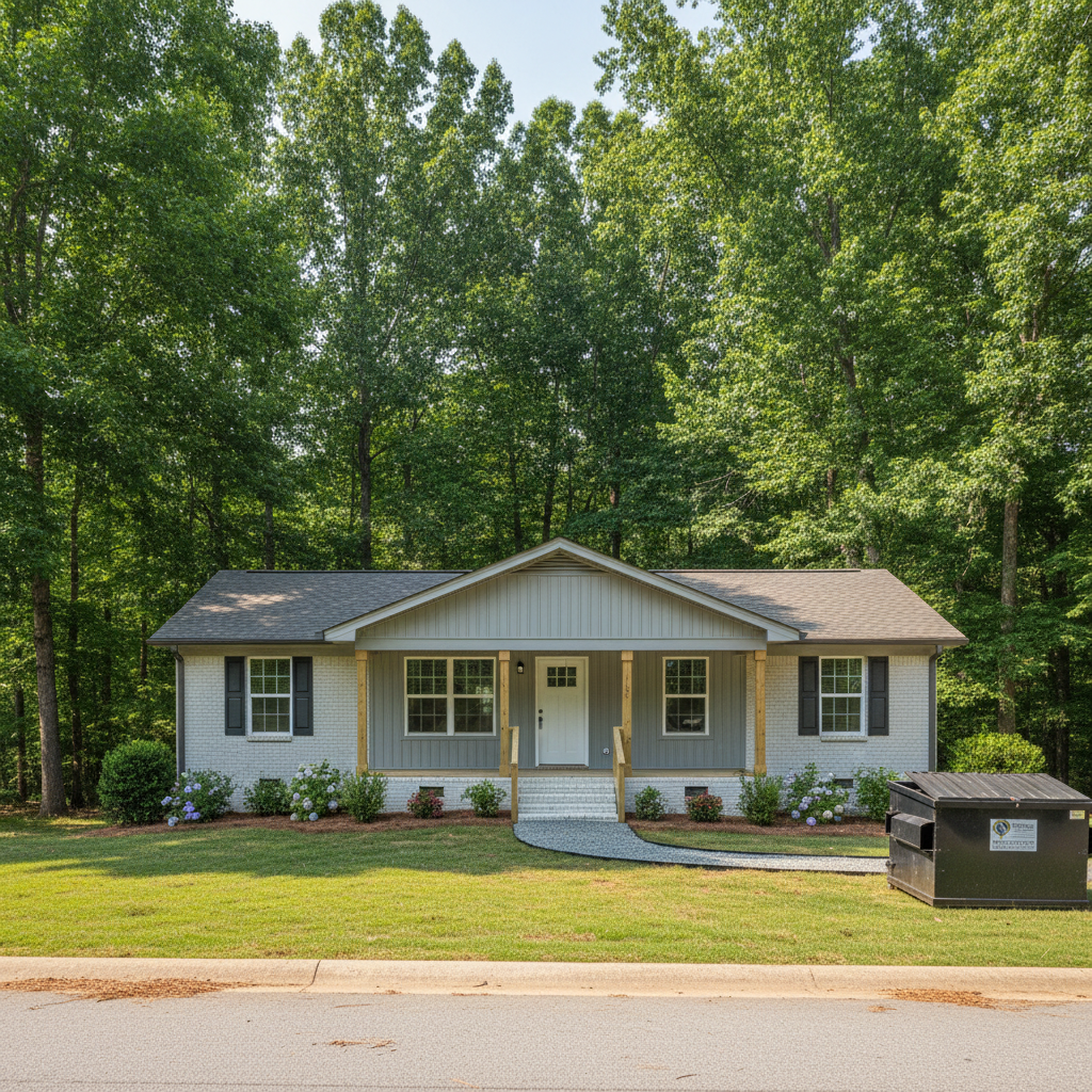 Completed flood restoration work at a residential property in Baldwin, GA