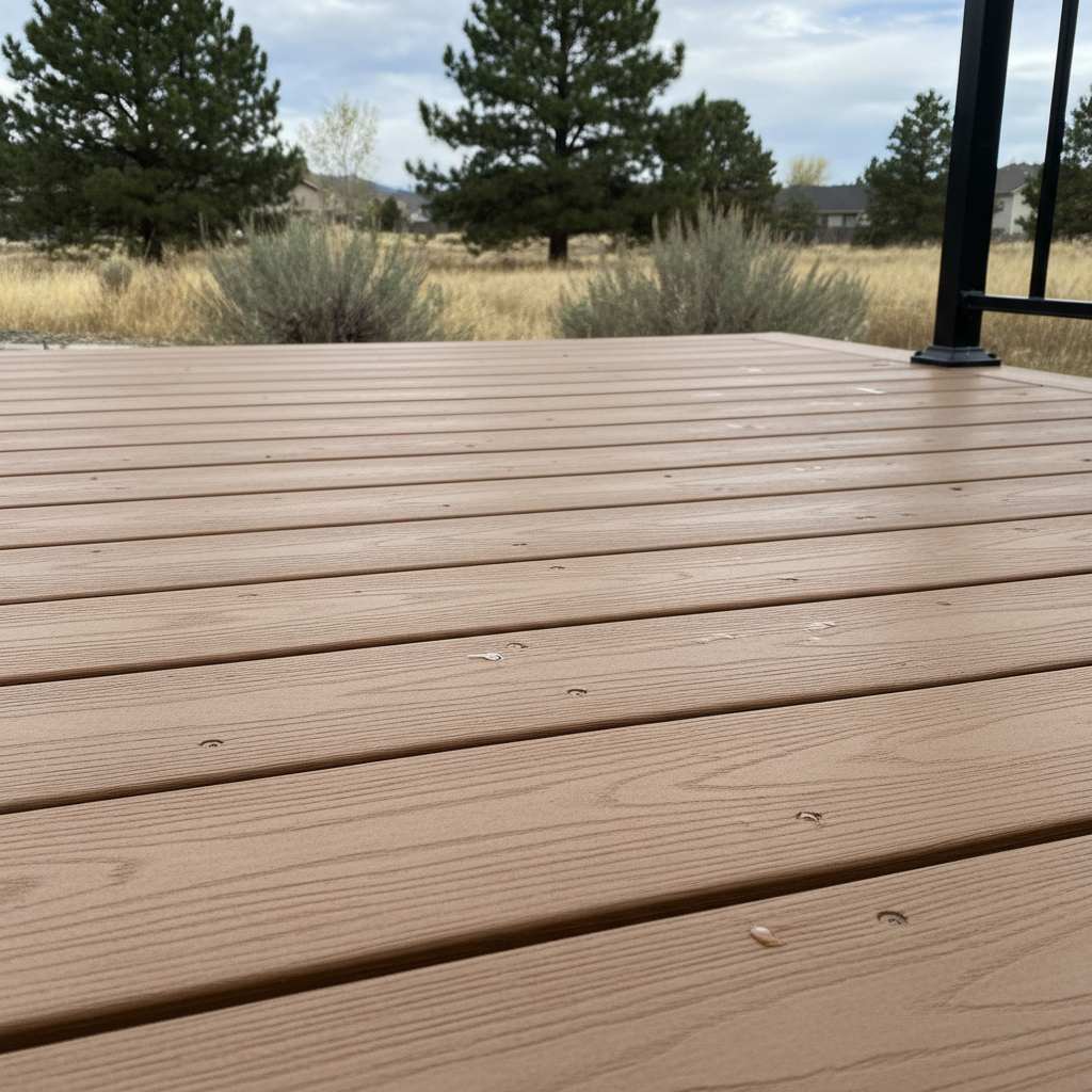 Completed trex decks work at a residential property in Boise, ID