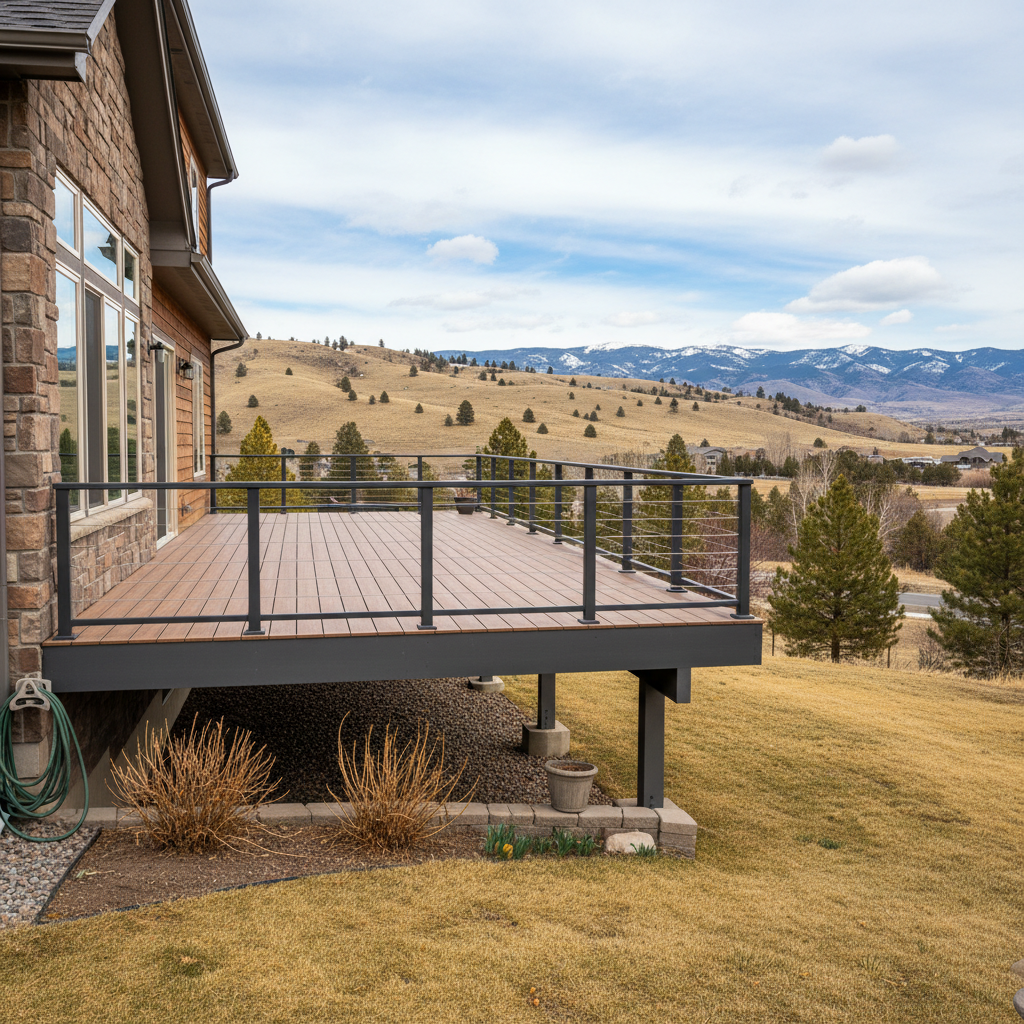 Completed metal decks work at a residential property in Eagle, ID