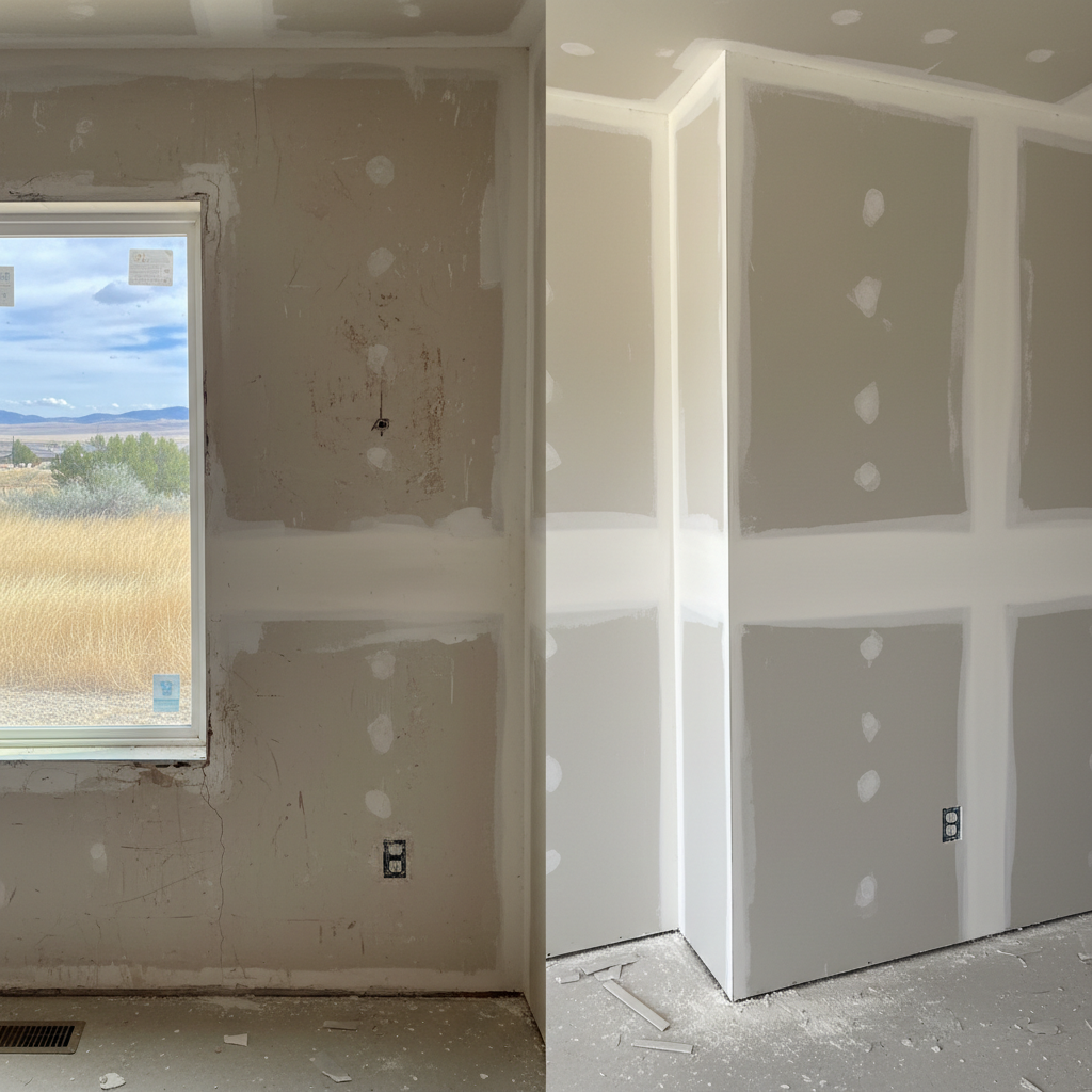 Completed drywall installation work at a residential property in Eagle, ID