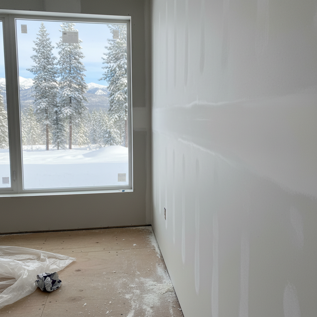 Completed drywall hanging work at a residential property in McCall, ID