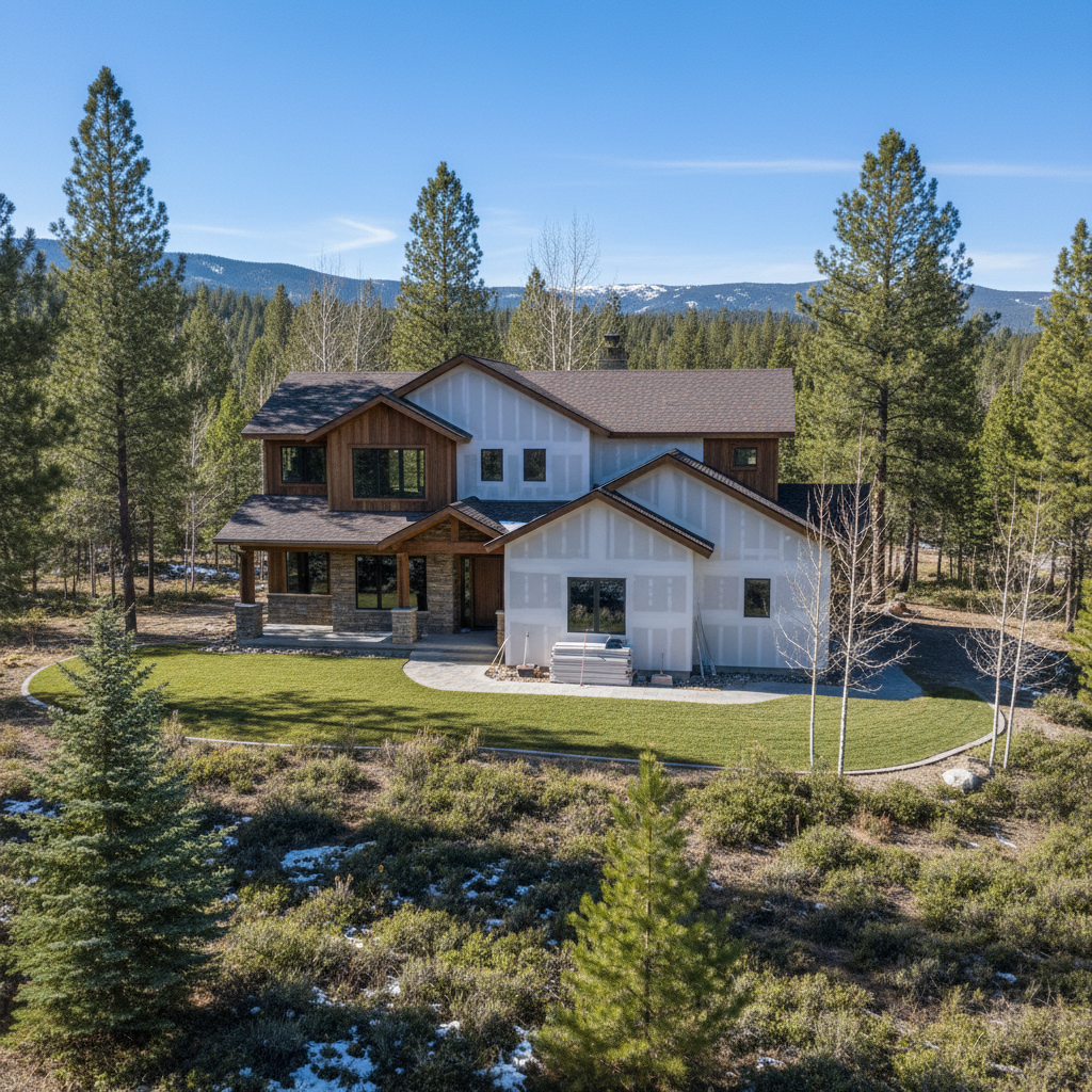 Completed sheetrock installation work at a residential property in McCall, ID