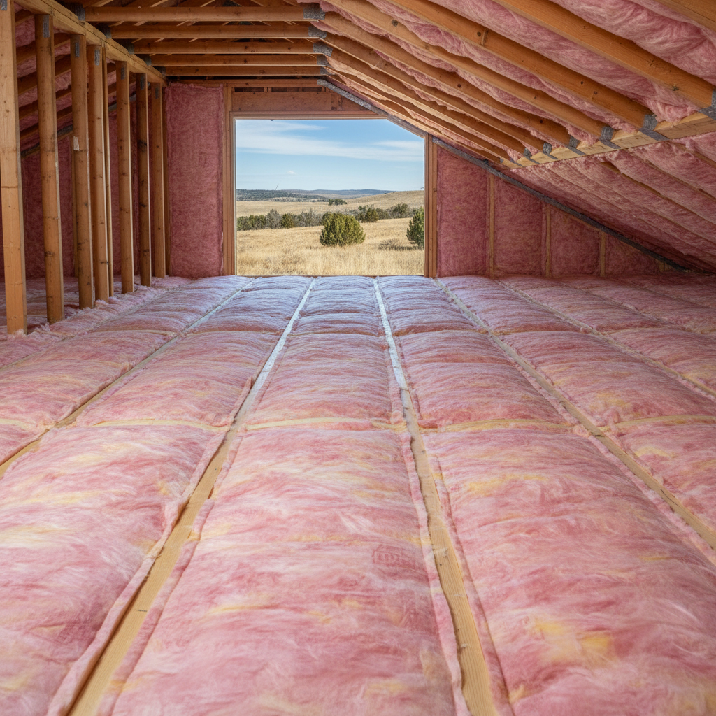 Completed batt insulation installation work at a residential property in Eagle, ID