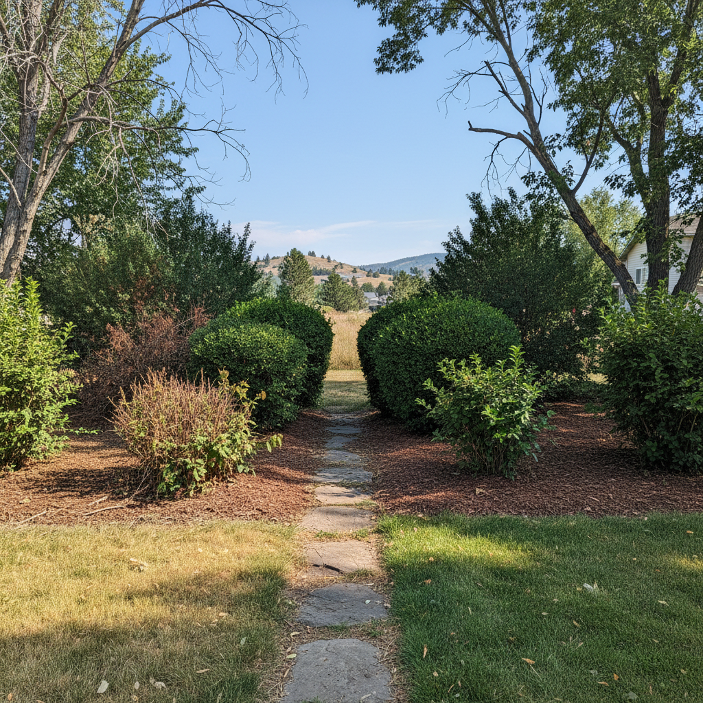 Completed shrub & bush trimming work at a residential property in Meridian, ID