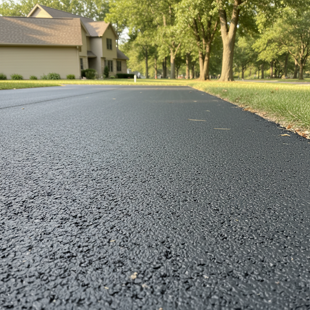 Completed commercial asphalt work at a residential property in Le Roy, IL