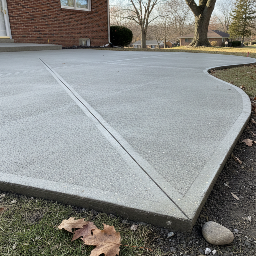 Completed concrete flatwork work at a residential property in Evanston, IL