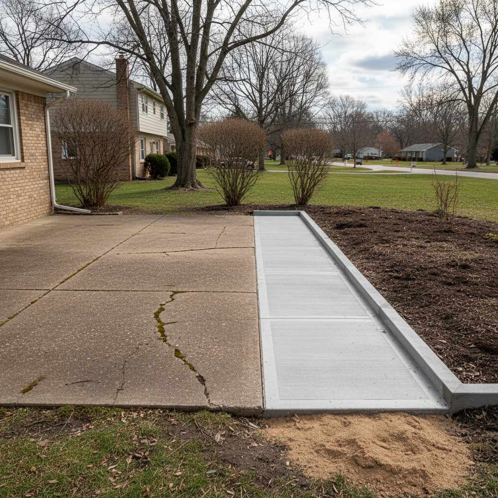 Completed concrete foundations work at a residential property in Wheaton, IL