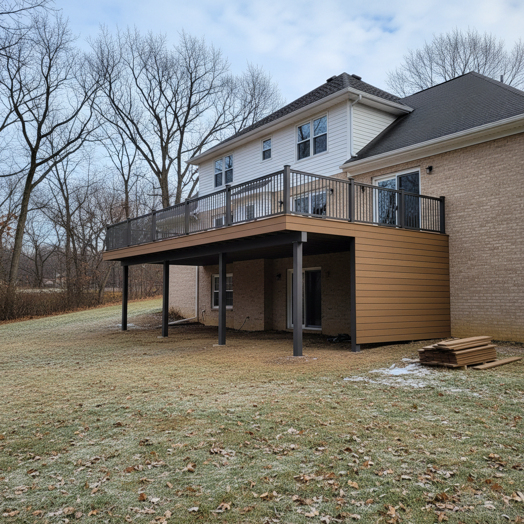 Completed metal decks work at a residential property in Rockford, IL