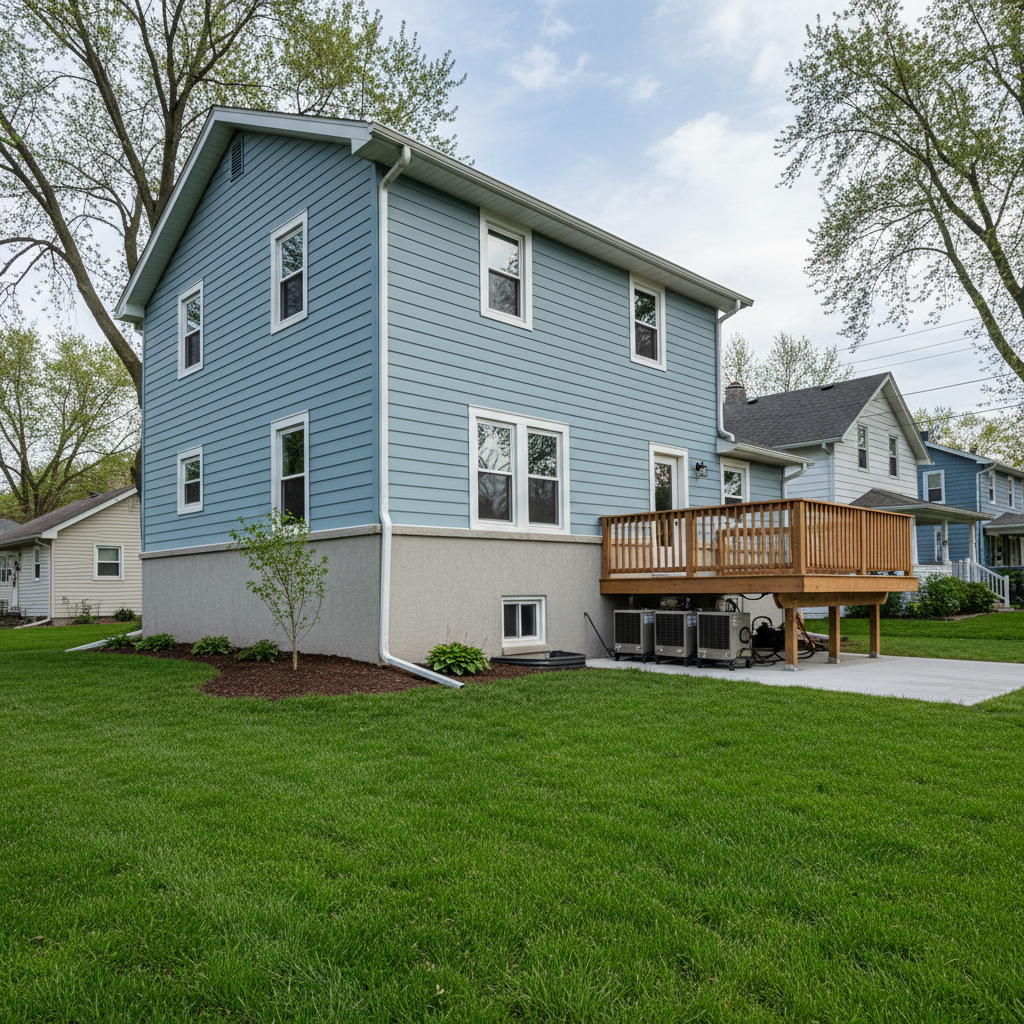 Completed flood restoration work at a residential property in Rockford, IL