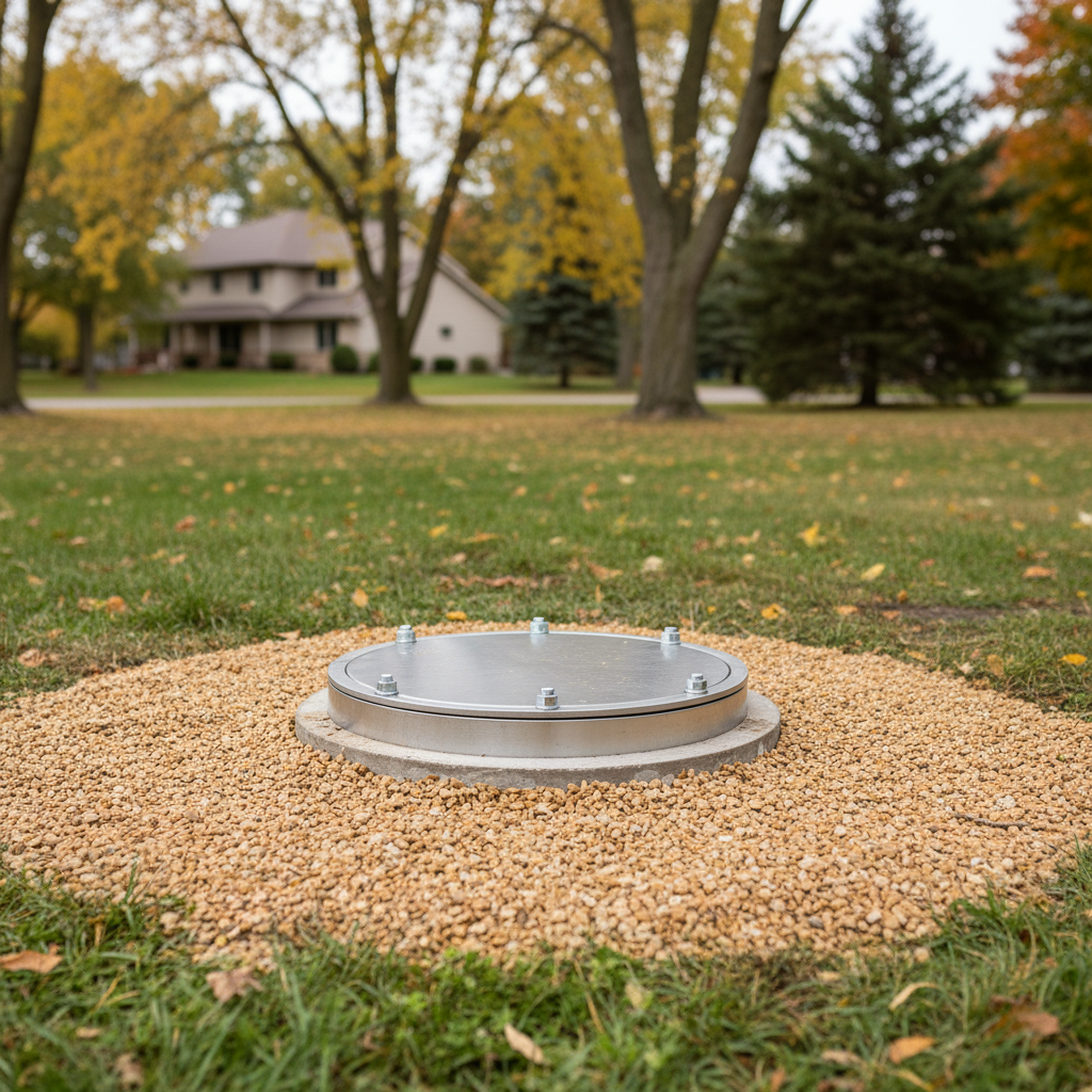 Completed geothermal drilling work at a residential property in Rockford, IL