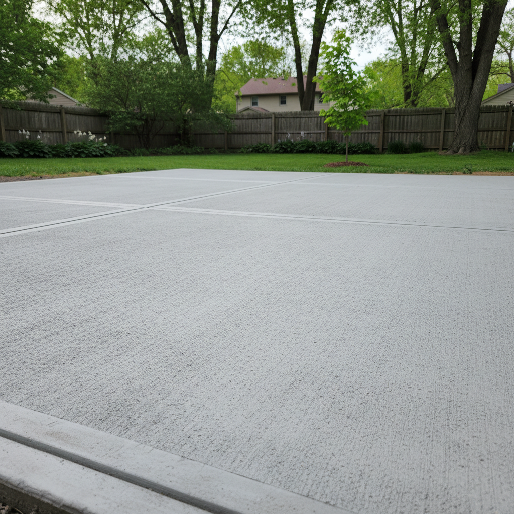 Completed concrete flatwork work at a residential property in Muncie, IN