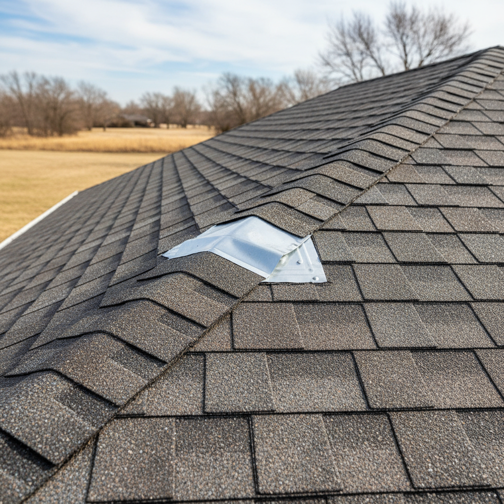 Completed storm damage repair work at a residential property in Derby, KS