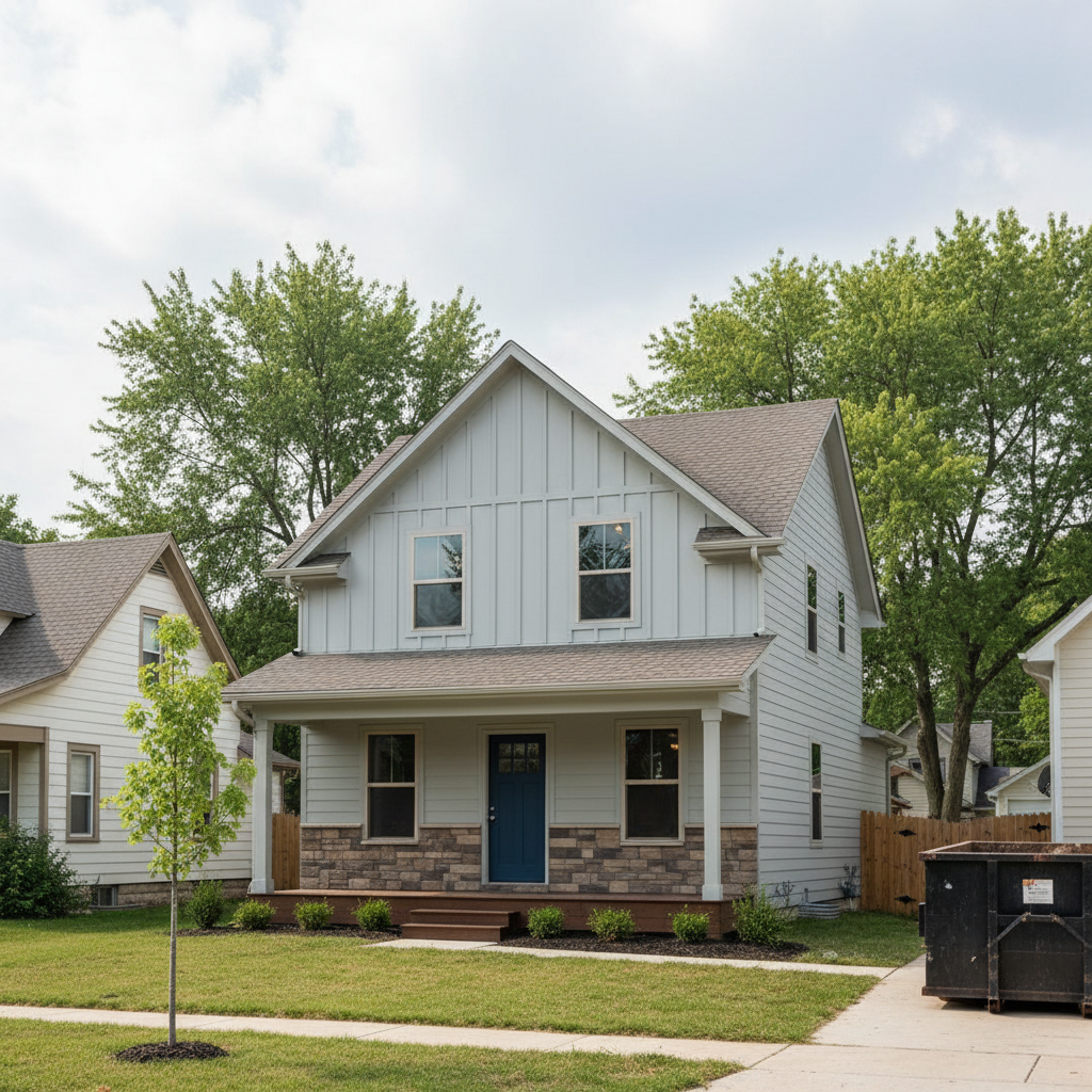 Completed stucco removal work at a residential property in Wichita, KS