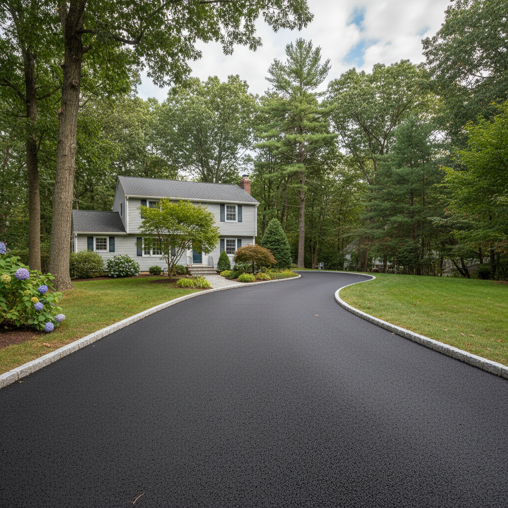 Completed residential asphalt work at a residential property in Boston, MA