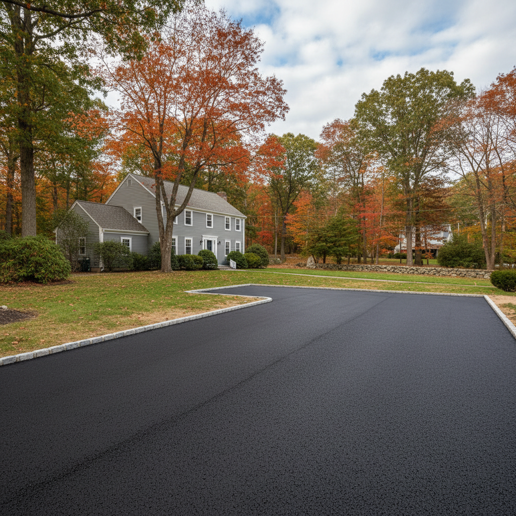 Completed commercial asphalt work at a residential property in Taunton, MA
