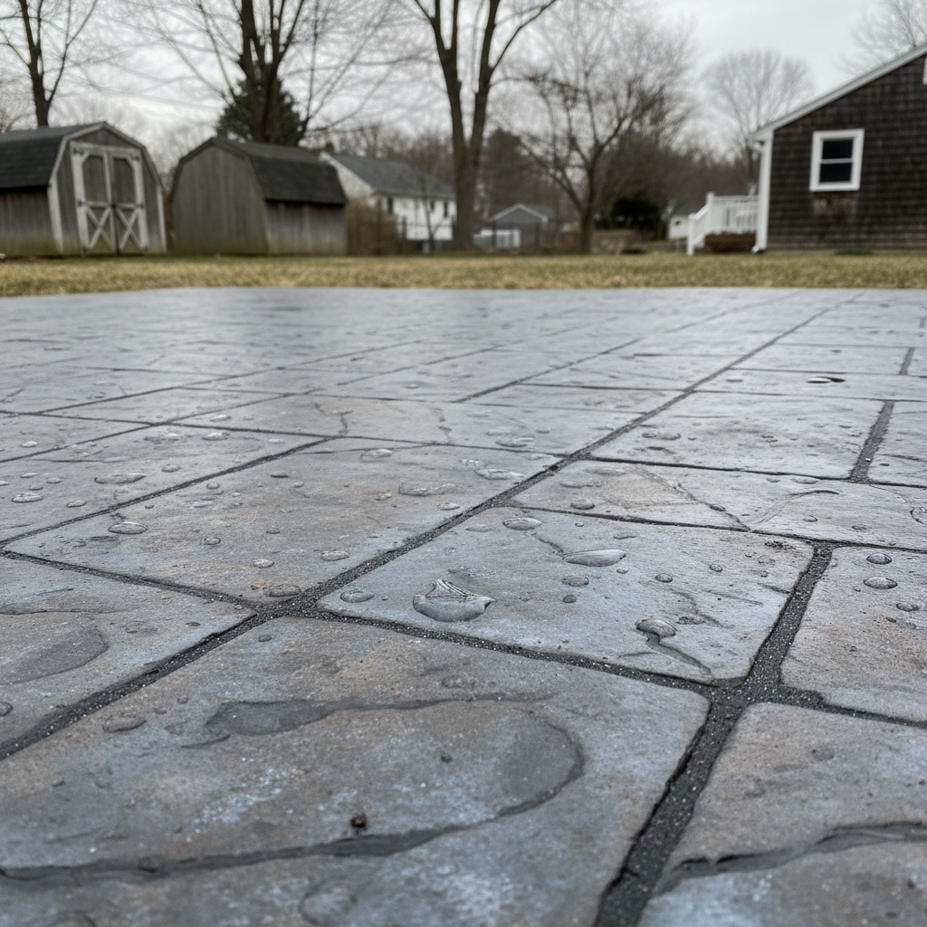 Completed concrete installation work at a residential property in Worcester, MA