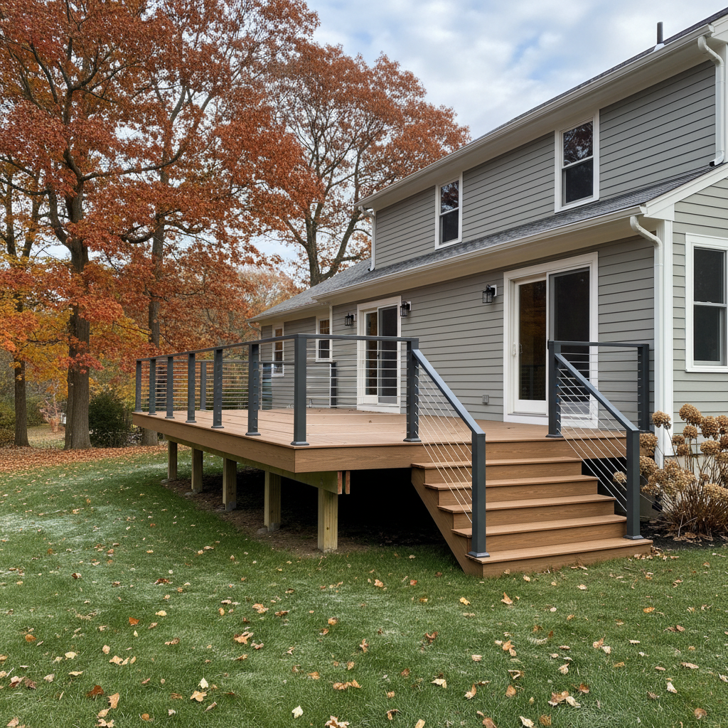 Completed metal decks work at a residential property in Medford, MA