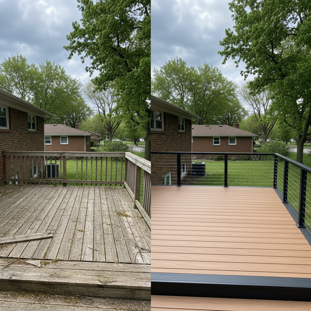 Completed metal decks work at a residential property in Detroit, MI