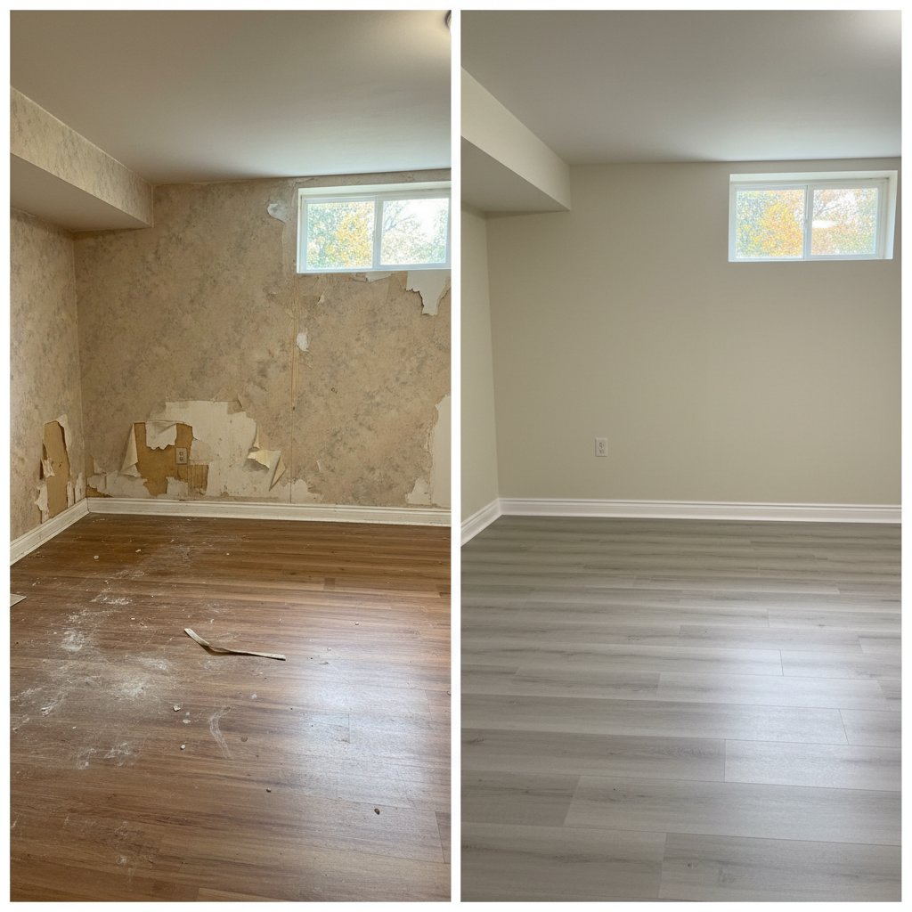 Completed flood restoration work at a residential property in Three Rivers, MI