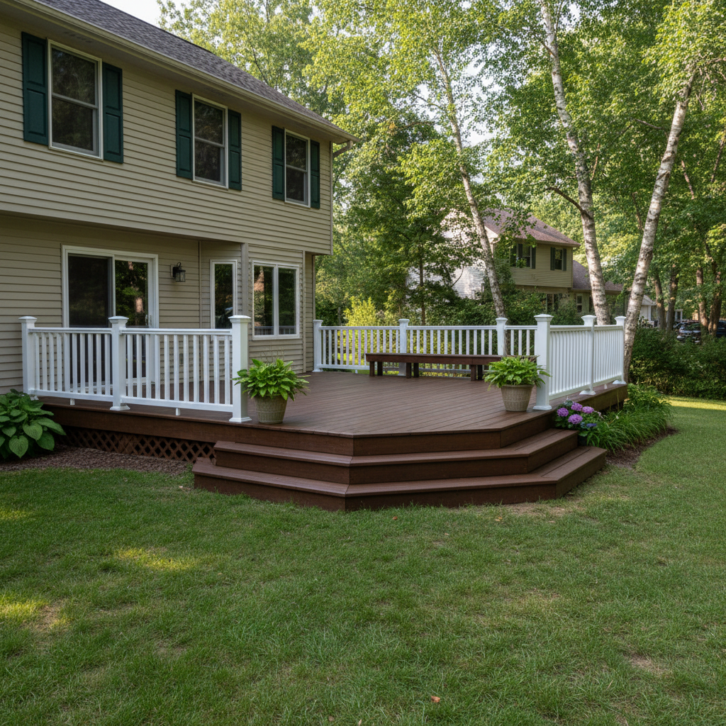 Completed deck painting & staining work at a residential property in North Oaks, MN