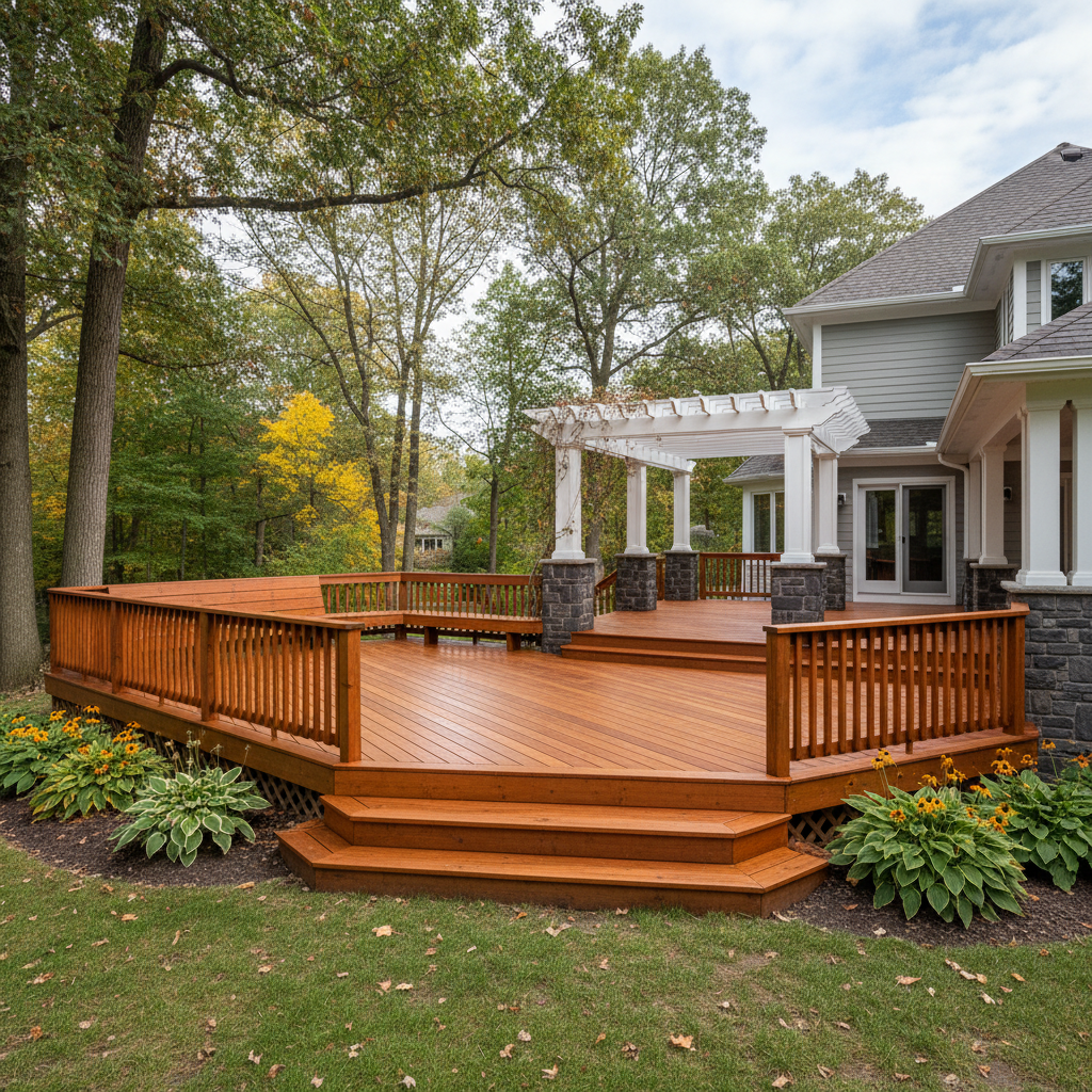 Completed deck painting & staining work at a residential property in North Oaks, MN